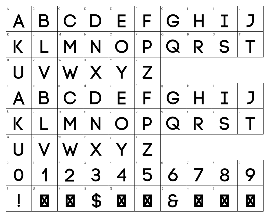 glyphs